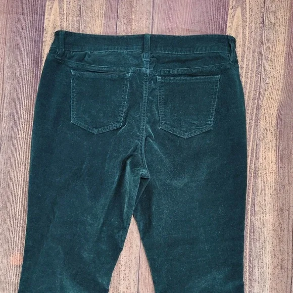 Market & Spruce Womens Corduroy Pants Size 12 Solid Dark Green Skinny Stretch - Picture 4 of 8